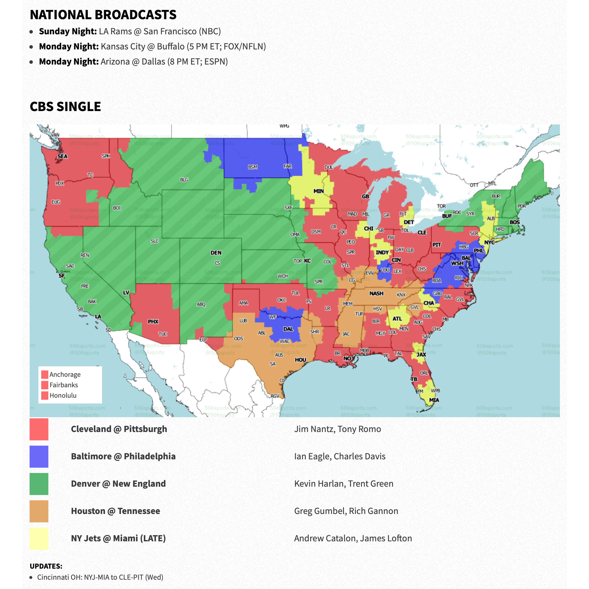 PACKERVILLE, U.S.A. Week 6 — NFL TV Maps