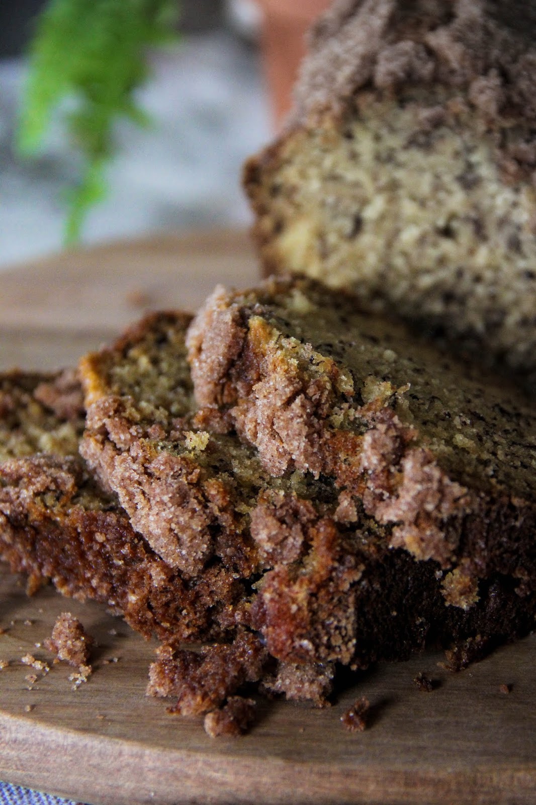 Banana Bread + A Cinnamon Sugar Crumble Topping Home On Oak