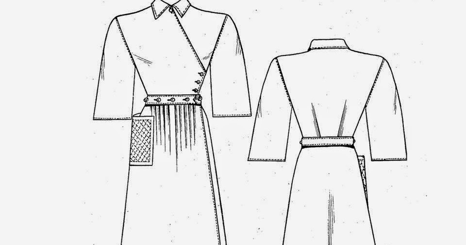 Pintucks: Claire McCardell: 1942 Popover dress, the design diagram