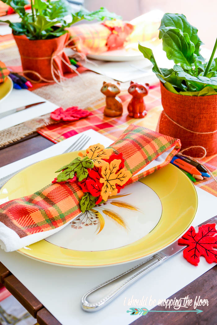 This Budget-Friendly Kids' Thanksgiving Table has so many fun components to occupy the littles on the big day.