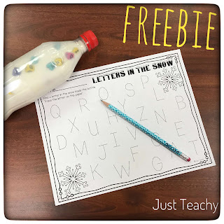 FREEBIE!! Letters in the Snow for letter identification