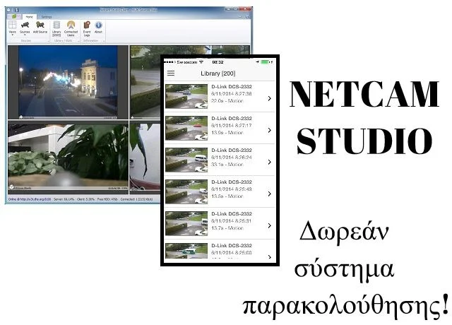 ασφάλεια κατά κλοπών παρακολούθηση καταστήματος netcam studio