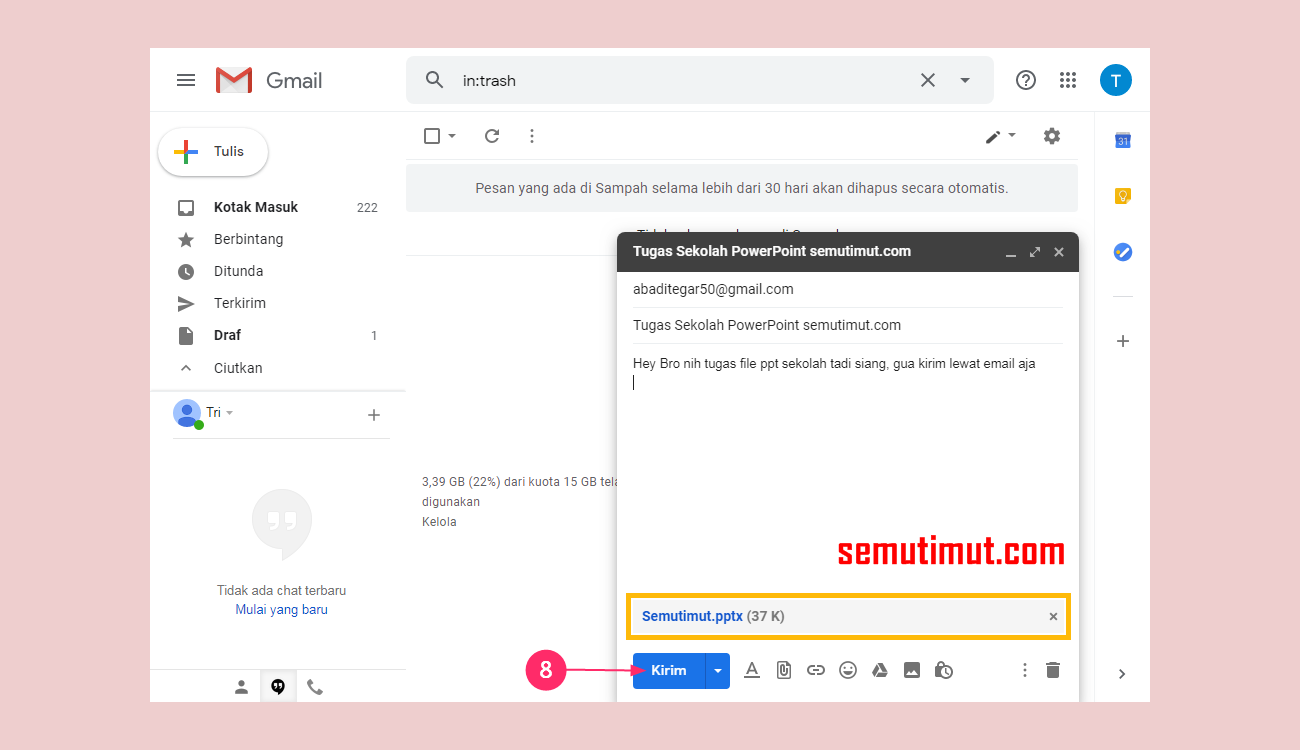 Cara Mengirimkan File PowerPoint (PPT) Lewat Gmail di Laptop