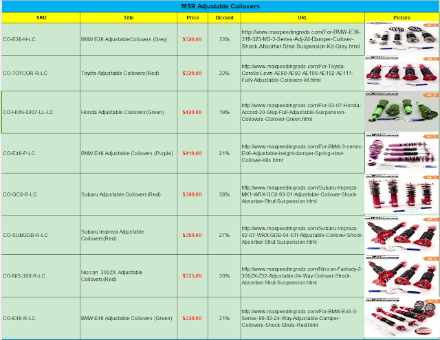 MSR Coilovers on sale MSR%2BAdjustable%2BCoilovers