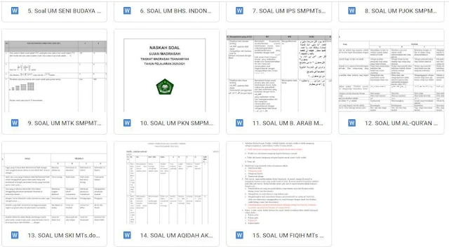 Kumpulan Contoh Soal Ujian Madrasah (UM) Madrasah Tsanawiyah Lengkap