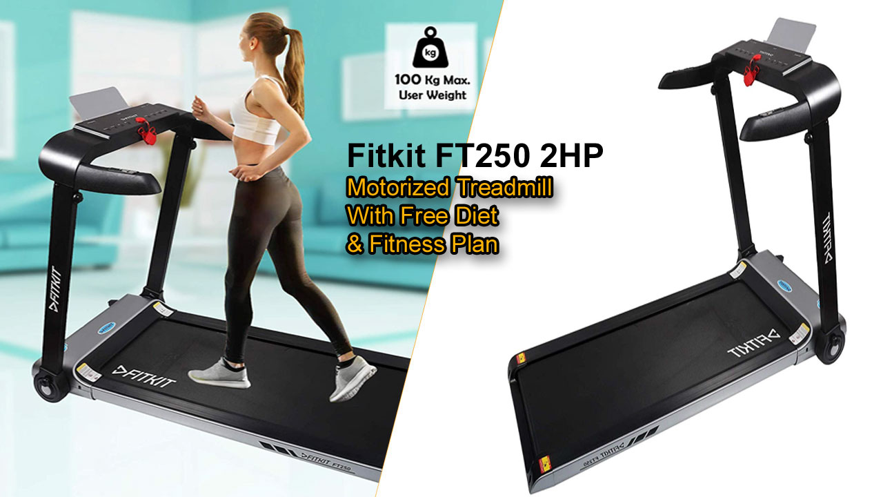 Fitkit FT250 2HP Foldable Treadmill With Free Diet,Fitness Plan Best