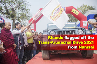 Khandu flagged off the Trans-Arunachal Drive 2021 from Namsai