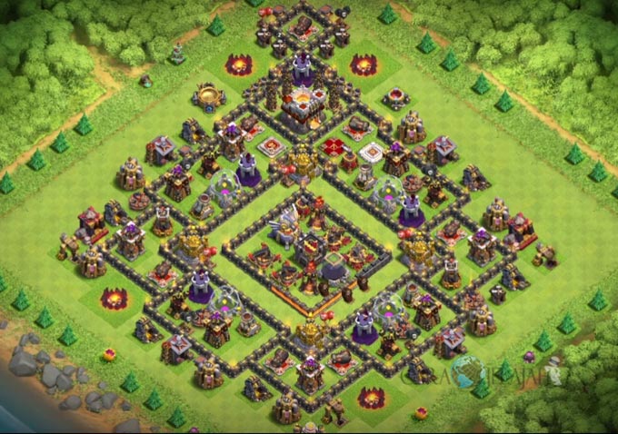 Base Pertahanan TH 11 COC Update Bomb Tower Terbaru 2017 Tipe 19.