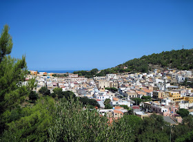 A view over the town of Ustica on the island of the same name