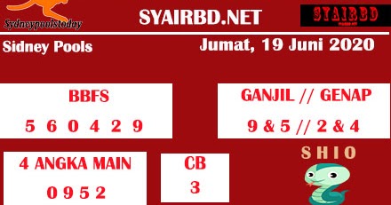 Prediksi Togel Sidney 19 Juni 2020