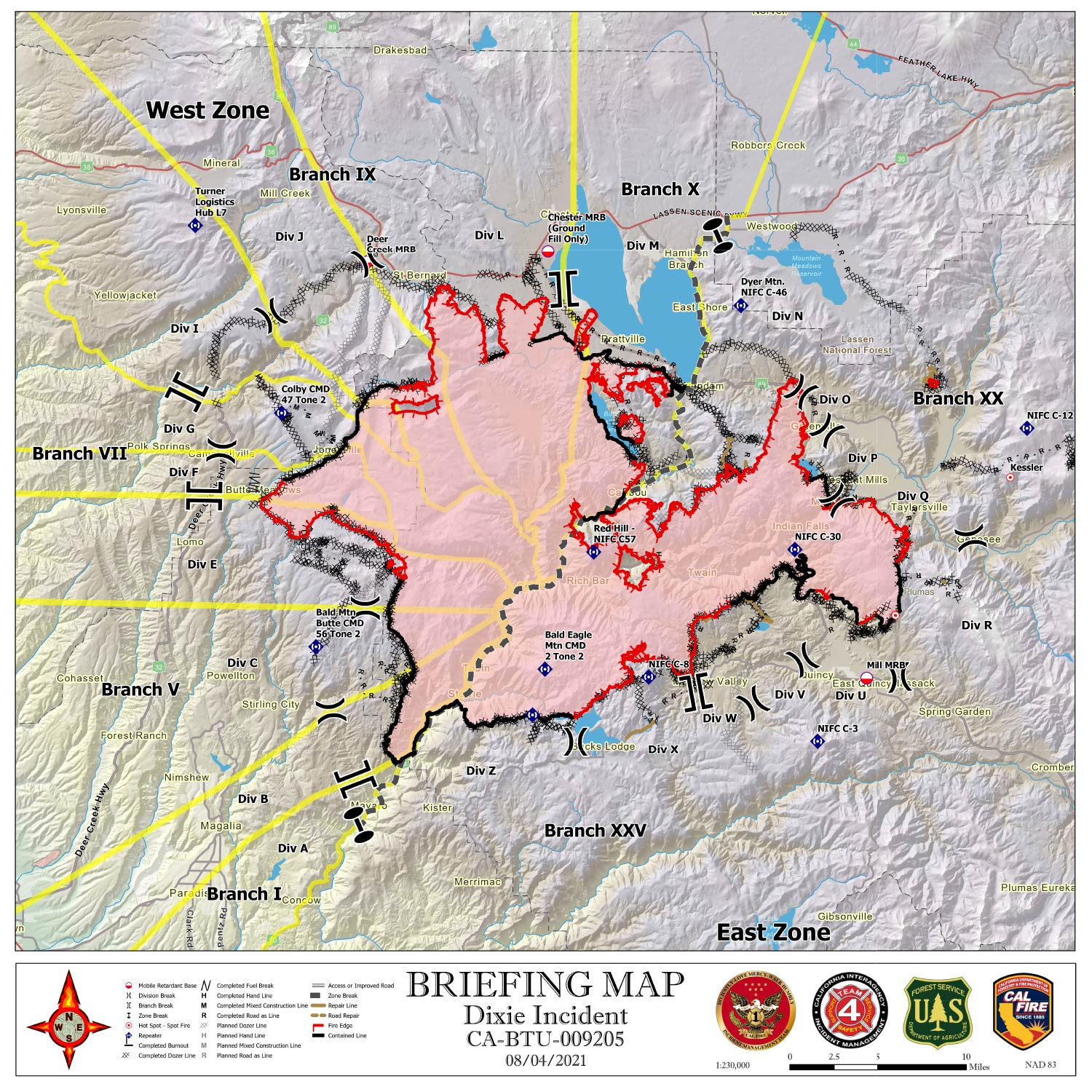 Dixie Fire Satellite Map
