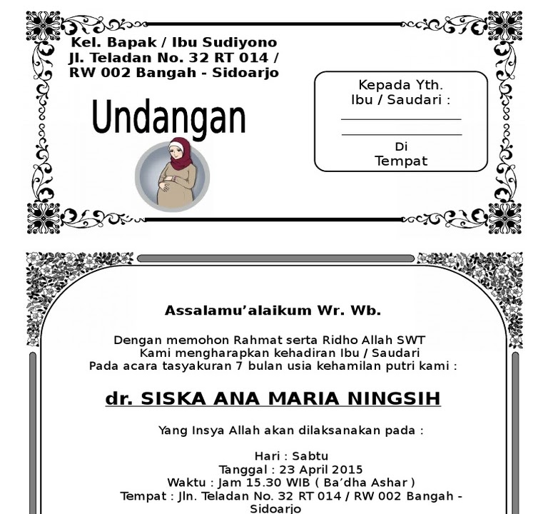 Contoh Undangan Tujuh Bulanan Python