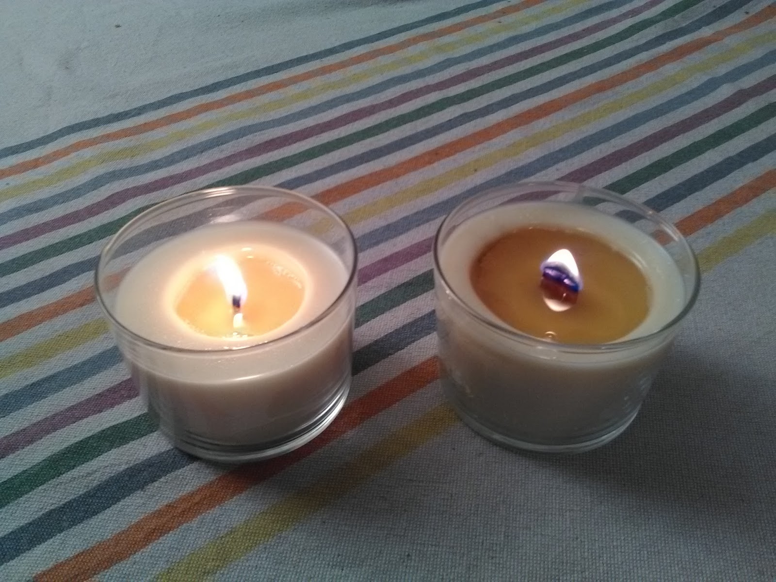 Soy wax and cocoa butter candles