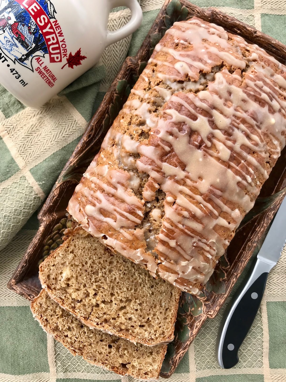 Glazed Cinnamon Maple Syrup Bread