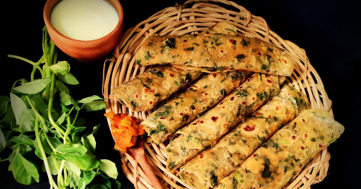 Methi Tepla/ Fenugreek leaves wheat spicy roti