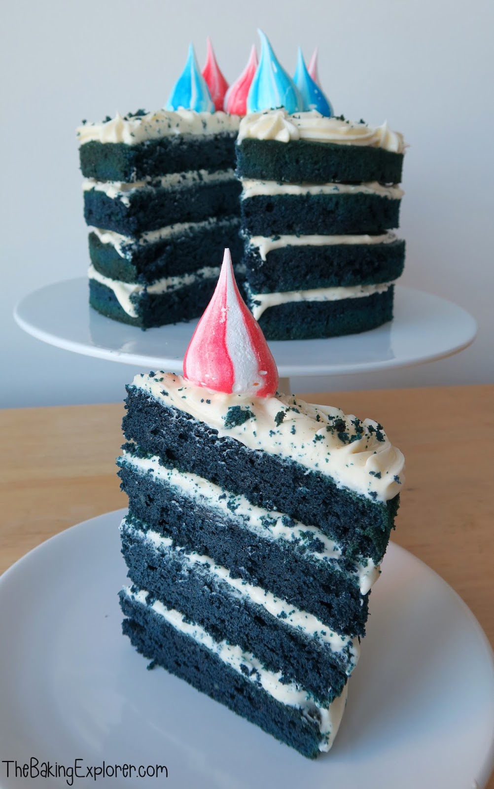 Midnight Blue Velvet Cake The Baking Explorer