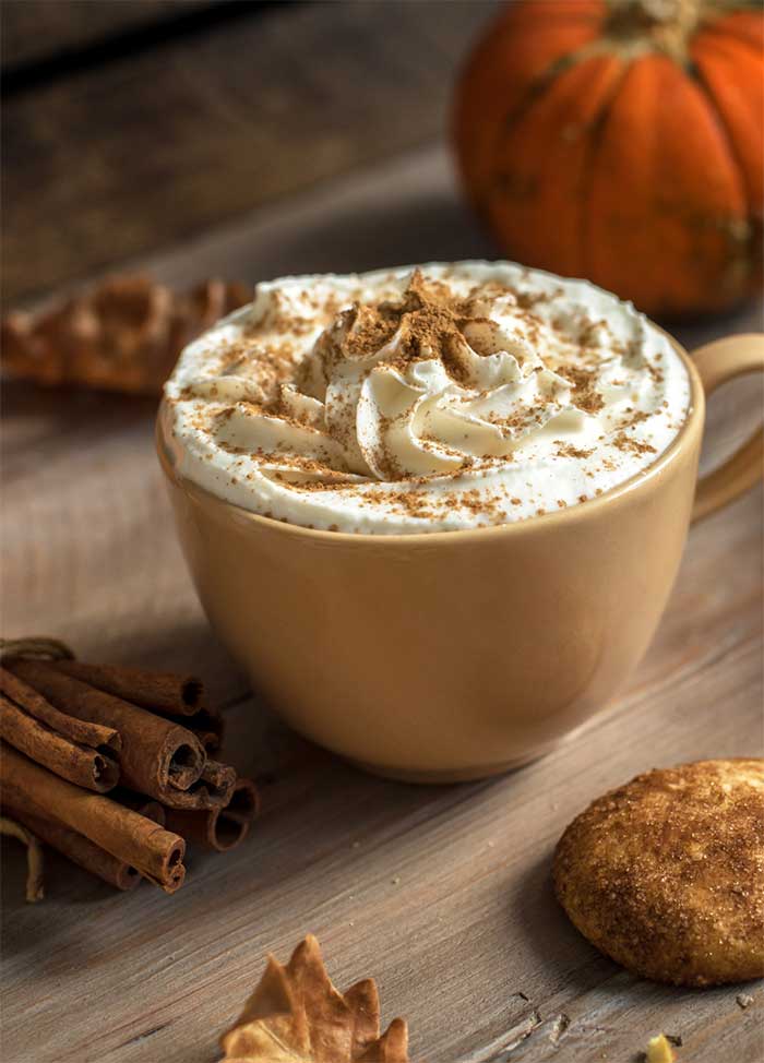 How to make a pumpkin spice latte without coffee.  This caffiene free fall drink is great for kids or those who don't like coffee.  It has real pumpkin puree.  How to make an easy hot drink at home.  Make a lot and use a crockpot for a crowd. Use almond milk for a nondairy version.  Add whipped cream and cinnamon on top for a homemade treat.  #pumpkinspice #latte