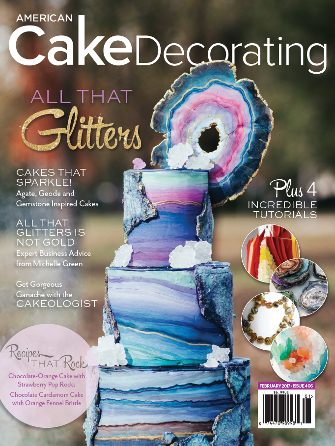 Bake Me A Kake Golden Geode Cake In American Cake Decorating Magazine