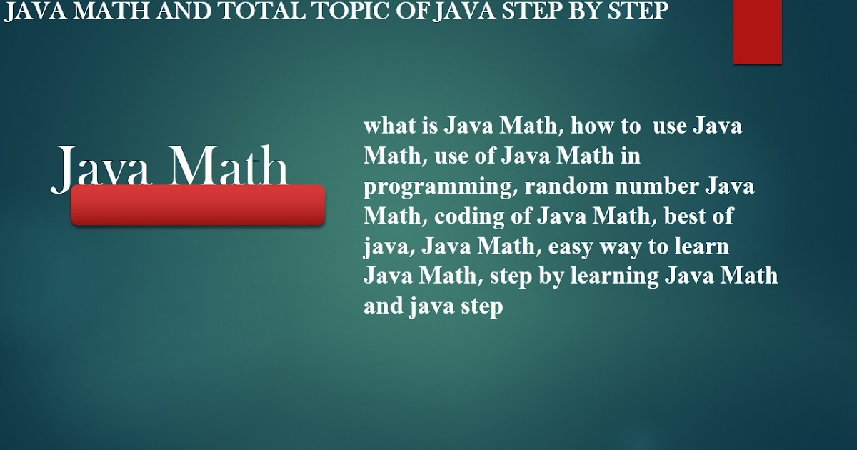 worldprogrammng.com: what is Java Math,how to use Java Math,use of Java ...