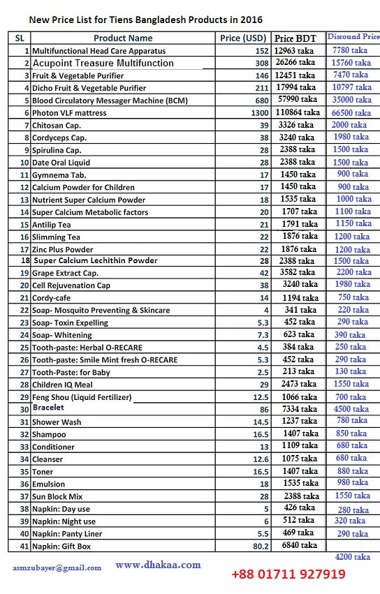 Tiens Products Price List In Bangladesh.Tiens Products Price List In 2023