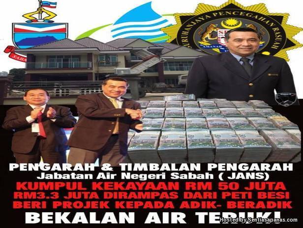 Image result for Gambar skandal Jabatan air sabah