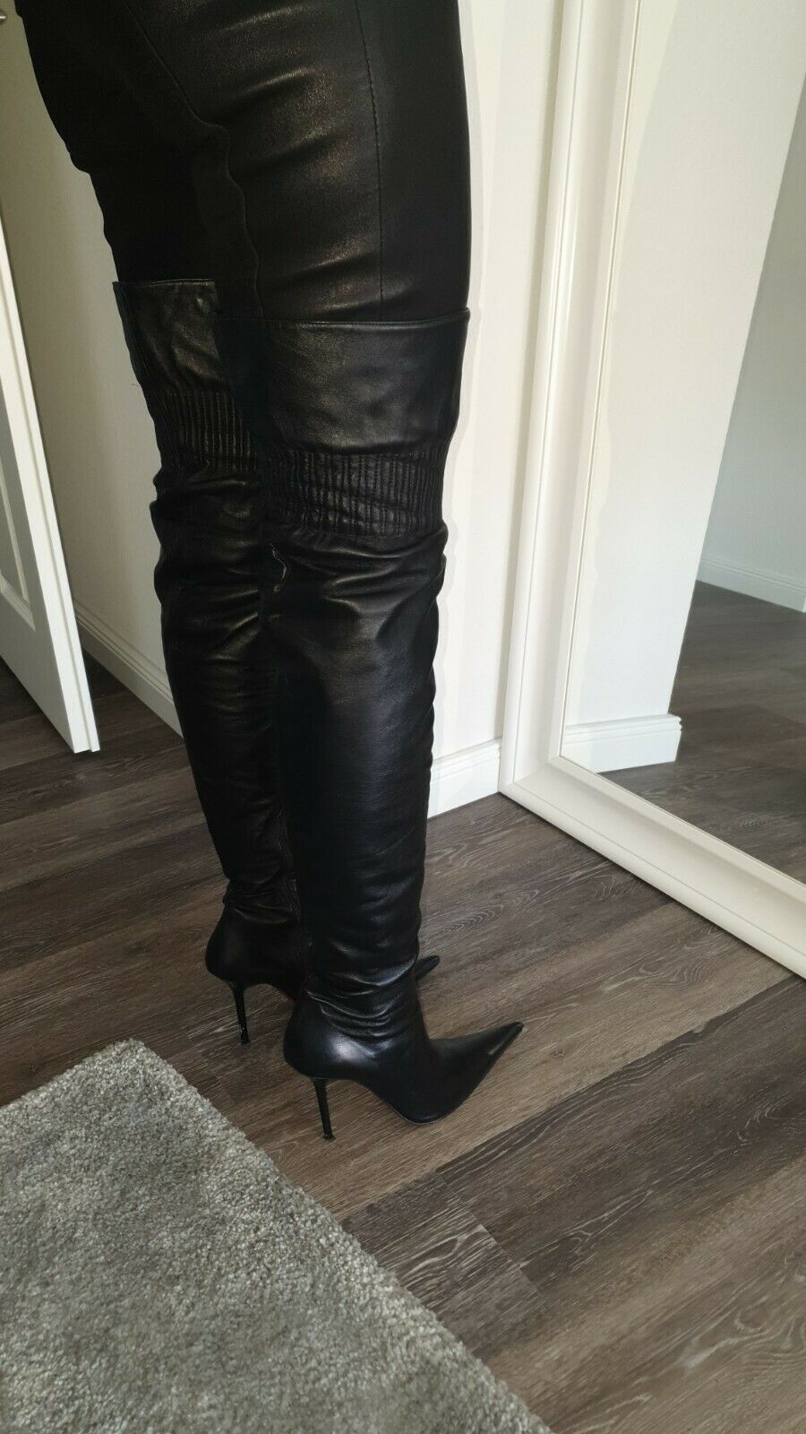 eBay Leather: Biondini black leather thigh-high boots make a rare ...