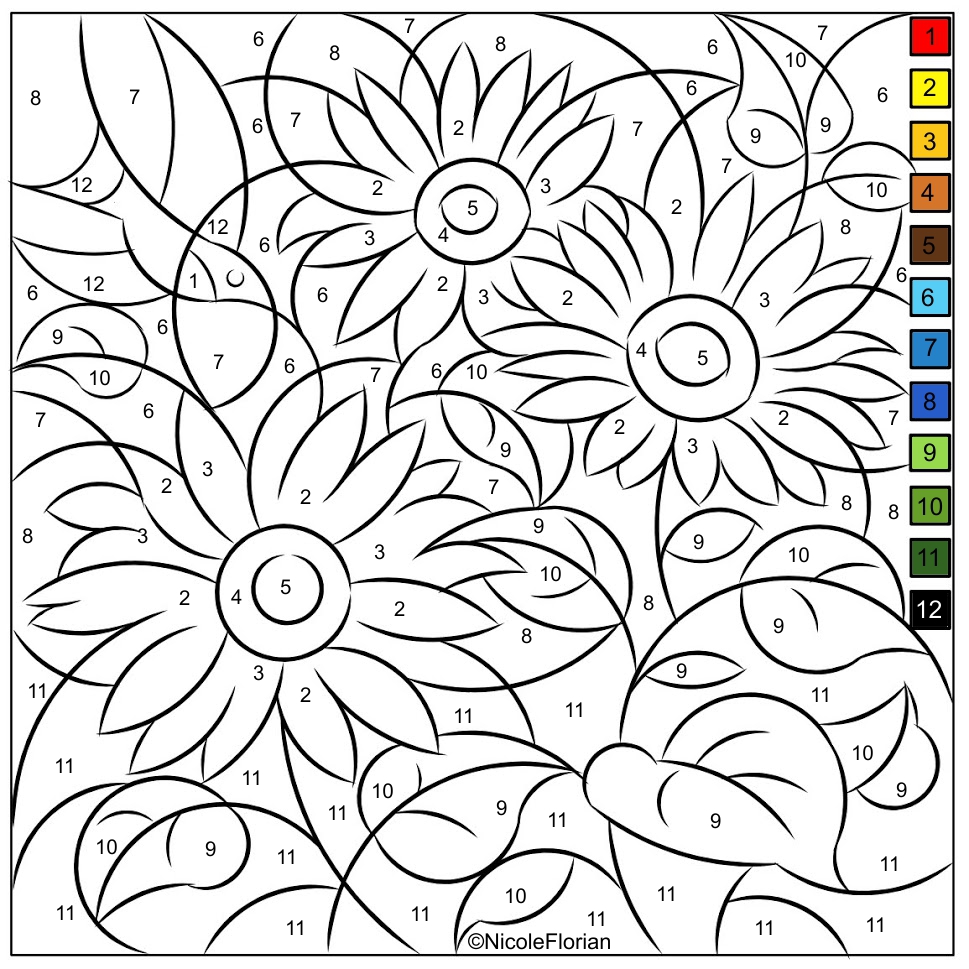 Color By Number, Free Coloring Pages