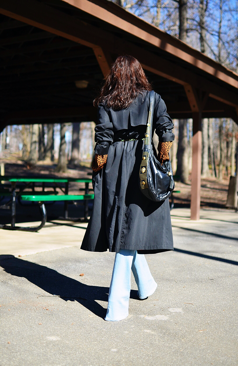 Outfit with midi trench coat 