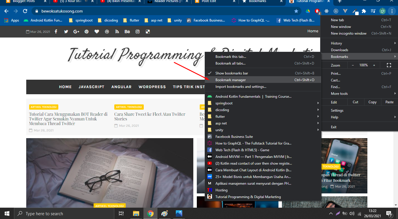 Cara Membuat Bookmark Dan Membuka Bookmark di Google Chrome Tutorial