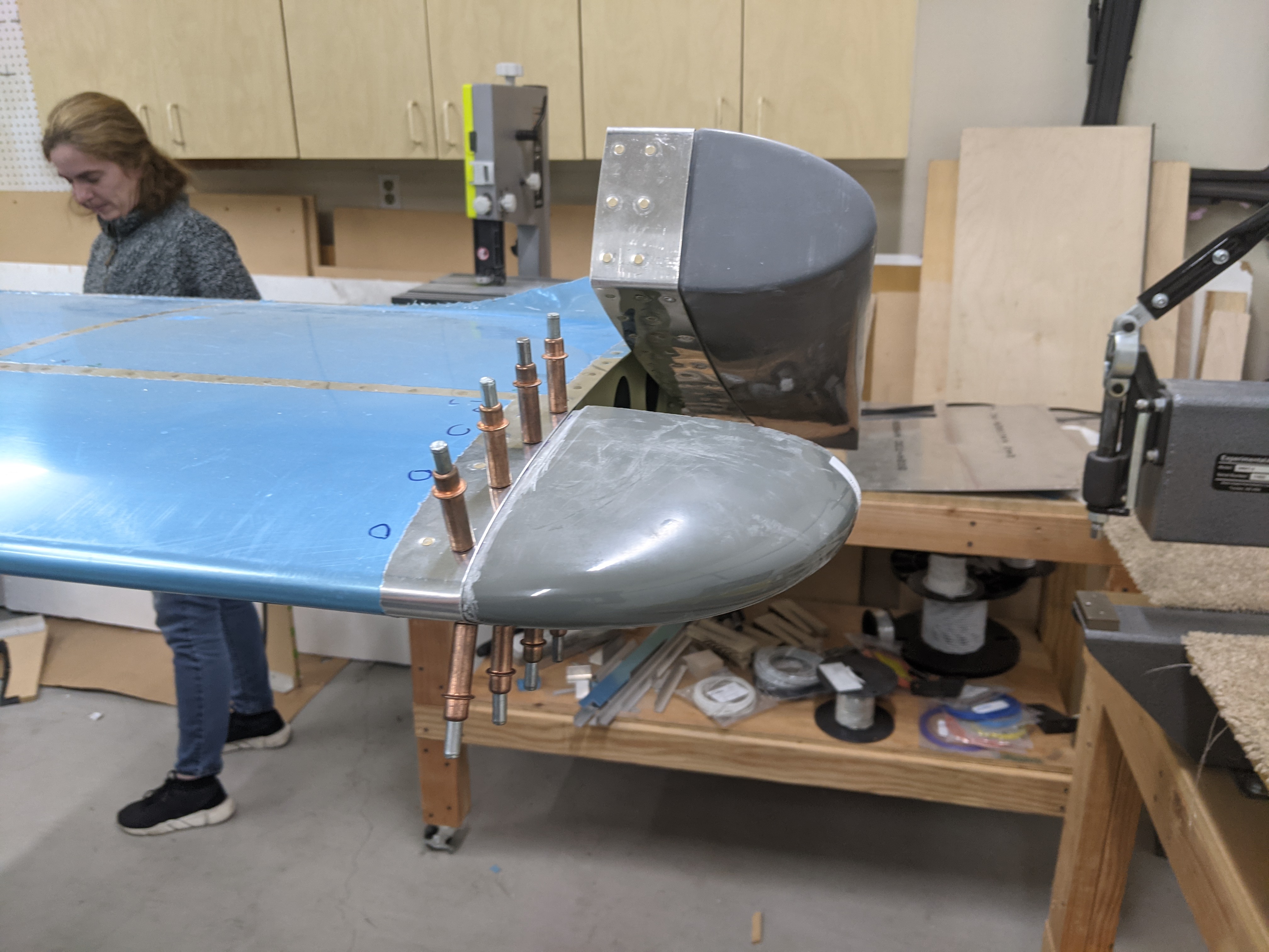 Damazio family's RV10 project Empennage fairings started