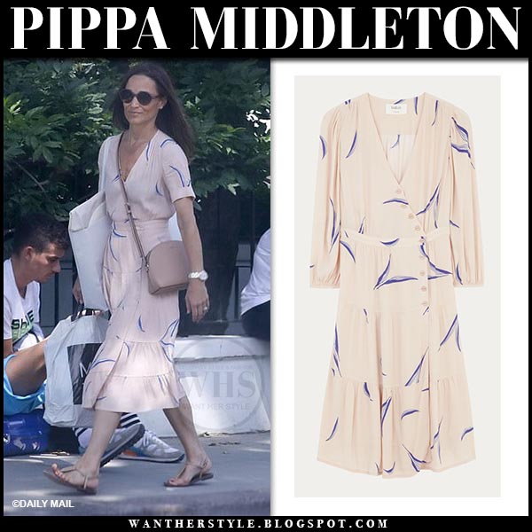 Pippa Middleton in pale pink midi dress in London on July 4 ~ I want ...
