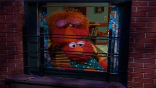 Louie calls Elmo in front of the window to show everybody is sleeping. Sesame Street Bedtime with Elmo