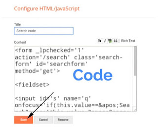 blogger search bar html code