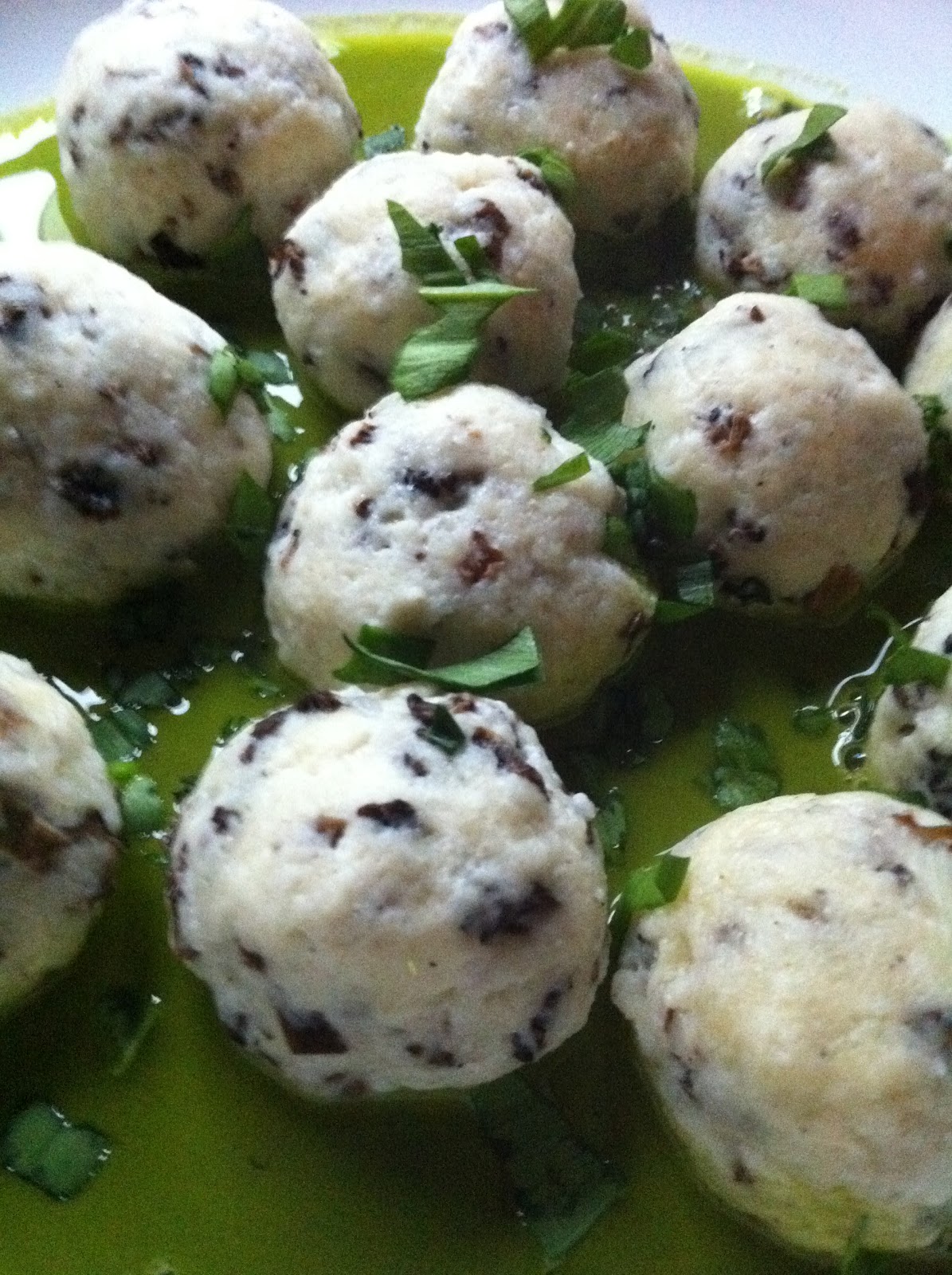 Savory Sweet Living Morel Goat Cheese Gnudi with Ramps and Morel Sauce