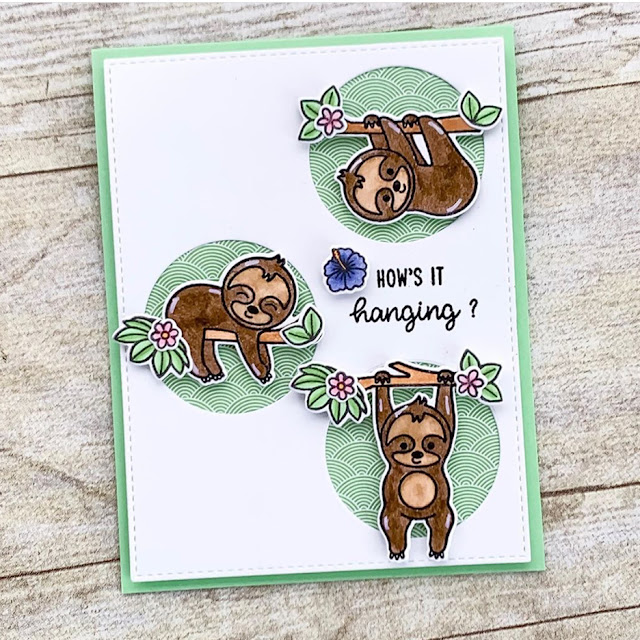 Sunny Studio Stamps: Silly Sloths customer card by LeeAnn Leonard Sunny Studio Stamps: Silly Sloths customer card by LeeAnn Leonard