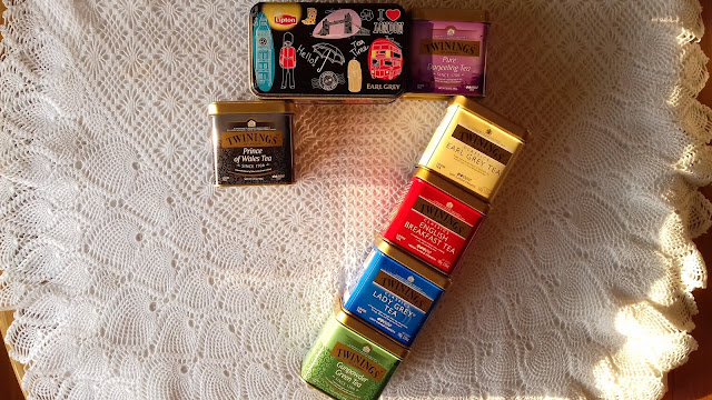 Twinnings, Prince of Wles, Lady Grey Tea, English Breakfas Tea, Gunpowder Green Tea, Earl Grey Tea, Pure Darjeeling Tea