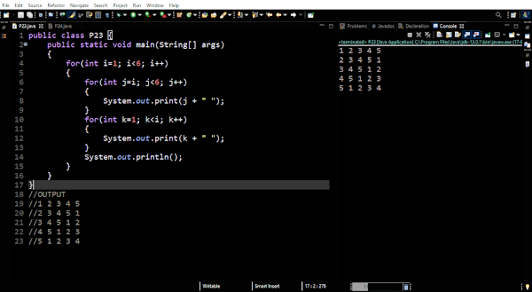 Basic Java Programs: Pattern 23 and 24
