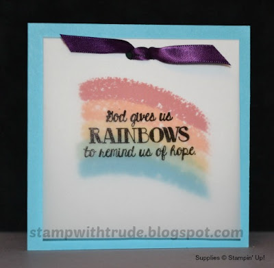 Over the Rainbow, Stampin' Up!, Samp with Trude, Encouragement card, Clean and simple card