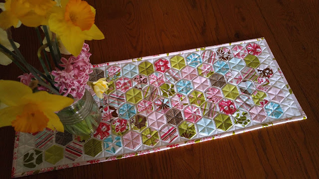 Modern Hexies Table Runner by Slice of Pi Quilts