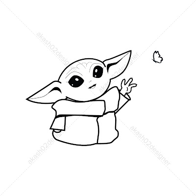 Download Super Cute Baby Yoda Svg Png Jpeg Ai Eps Editable Digital File Download Vector Illustration Cricut Clipart Disney Star Wars Outline V1 SVG, PNG, EPS, DXF File