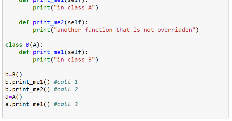 Overriding and super( ) function