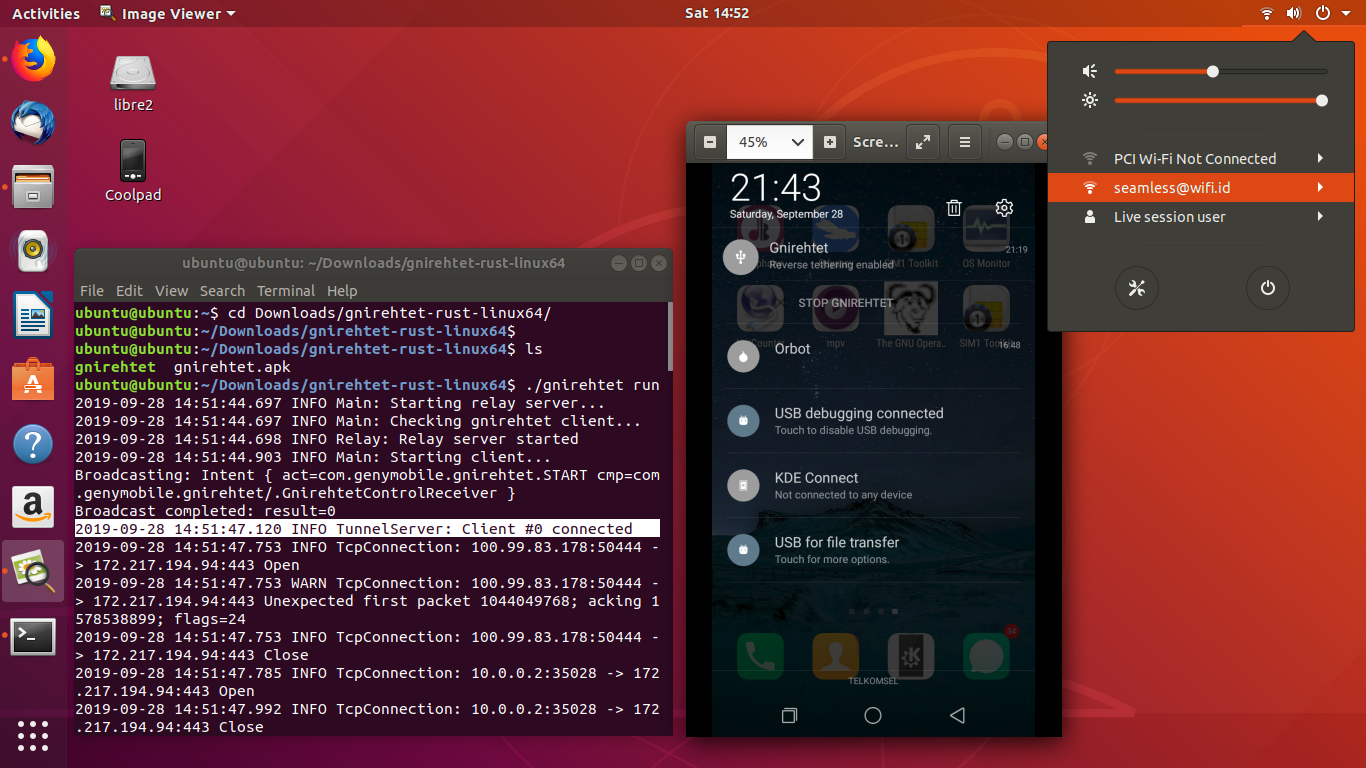 Leeds sydvest Studiet Android Reverse Tethering with Ubuntu 18.04