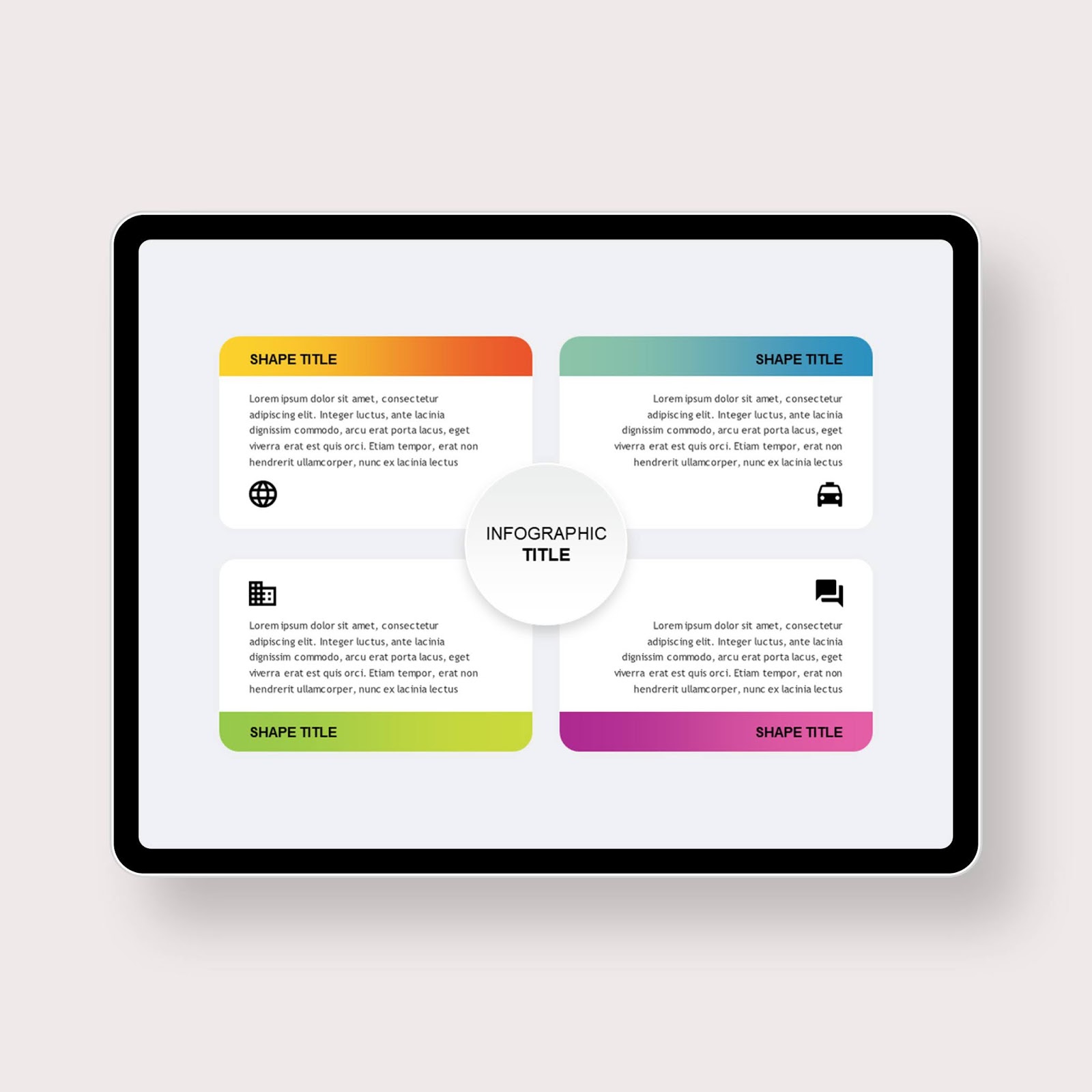 Basic Four Section PowerPoint Templates PowerPoint Free