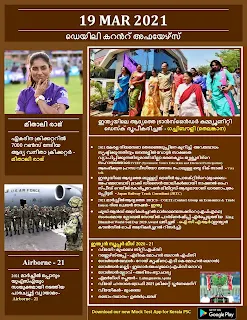 Daily Malayalam Current Affairs 19 Mar 2021