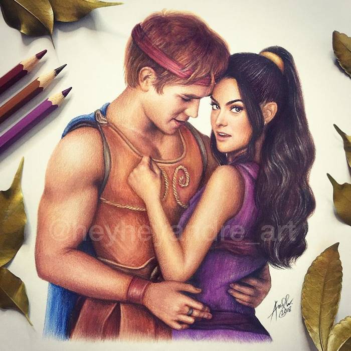 KJ Apa and Camila Mendes as Hercules and Megara