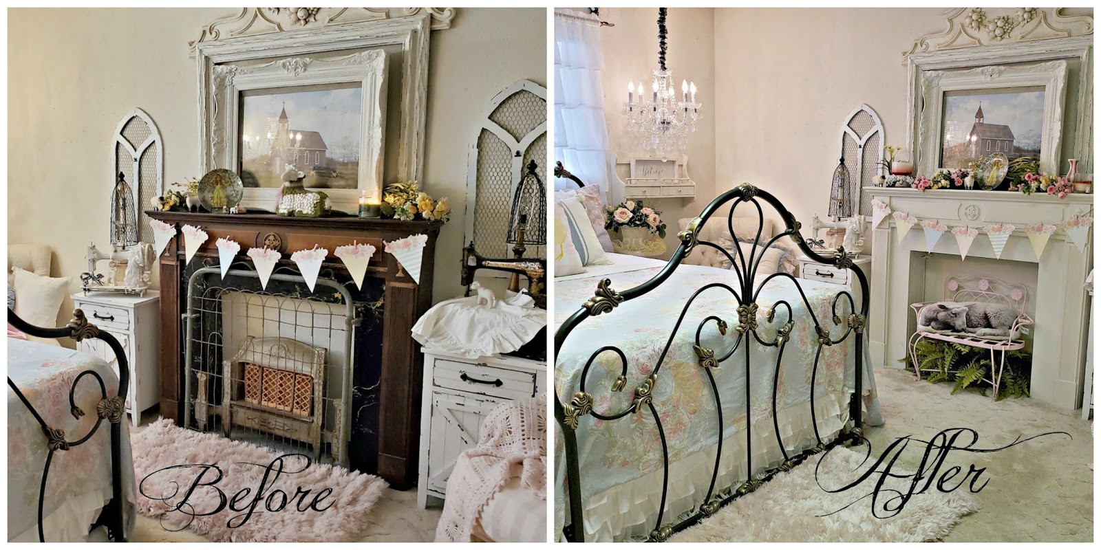 Penny's Vintage Home New Look for a Dark Wood Fireplace