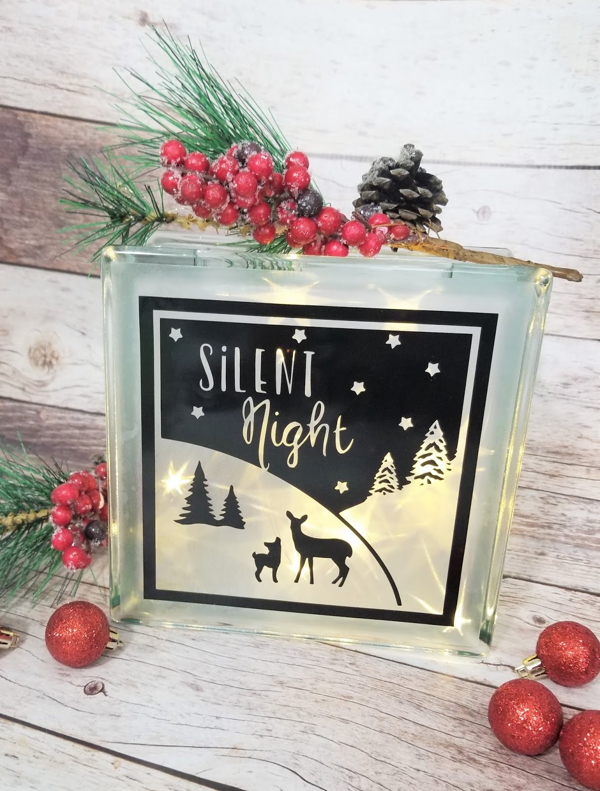 How to Decorate a Glass Block + Free Holiday Cut File Sew Simple Home