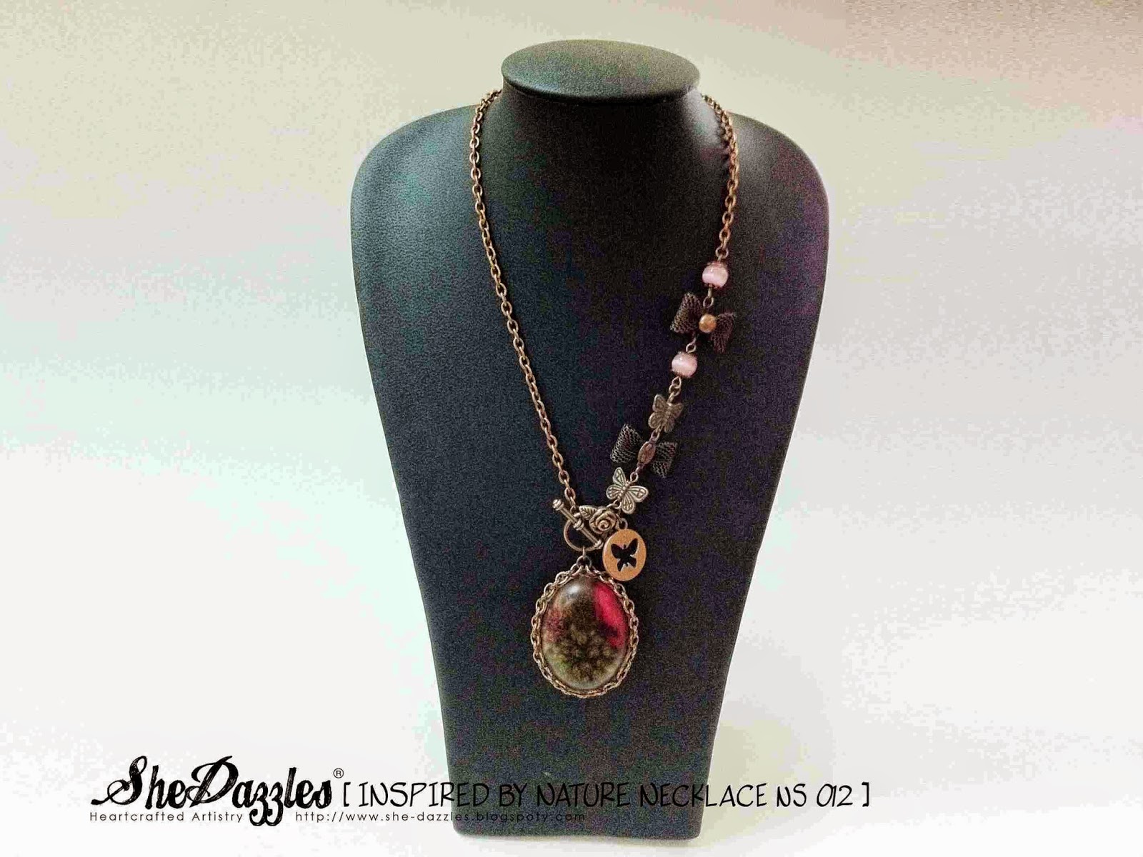 NS 012 Resin Necklace with Potpourri SheDazzles (Malaysia) Charm Bracelet, Handmade