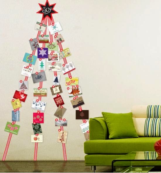 Tree Arrangement - Arrange Christmas cards in the shape of a tree ...