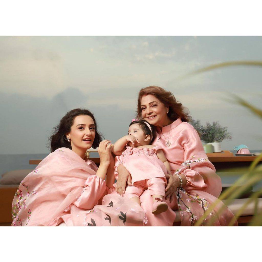 Momal Sheikh with her Mother and Daughter